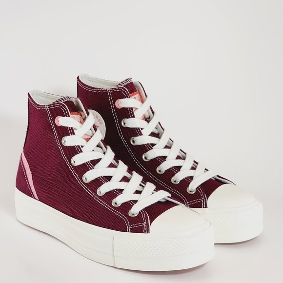 Converse CTAS Lift Hi Deep Bordeaux/Egret Women's Platform Sneakers A07114C NWT - Picture 1 of 6